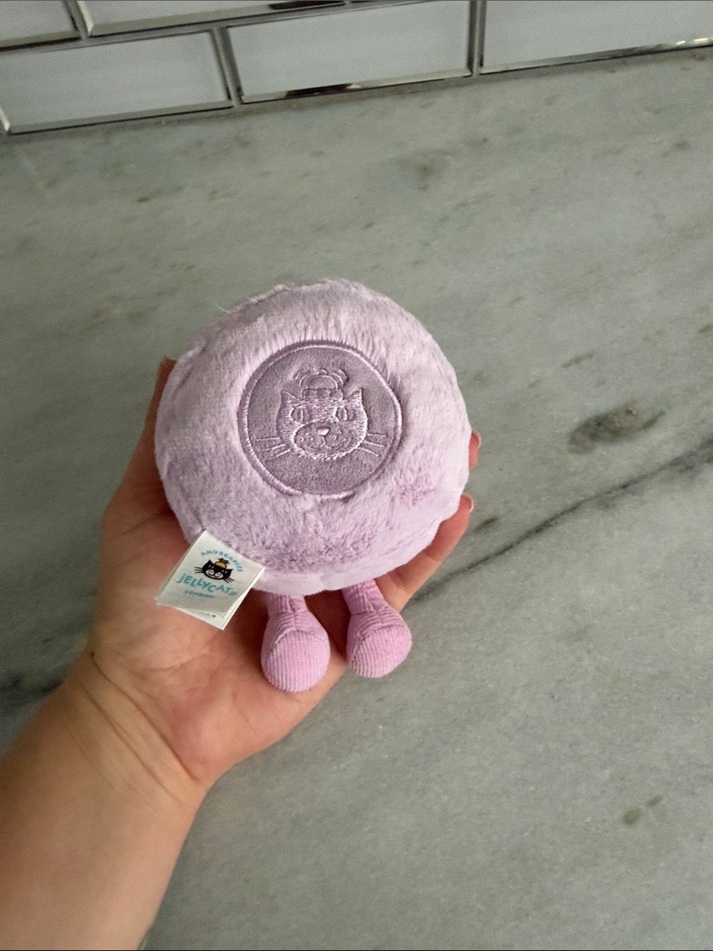 Jellycat Lilac Purple Macaron Round Plush with Embroidered Face NWOT Authentic - Picture 2 of 4
